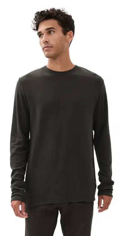 NN07 Clive Waffle Knit Tee Dark Army | Thumbnail 1 NN07 Clive Waffle Knit Tee Dark Army | Thumbnail 1