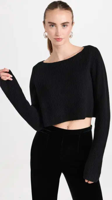 Le Kasha Cannes Cashmere Cropped Sweater | Thumbnail 2 Le Kasha Cannes Cashmere Cropped Sweater | Thumbnail 2