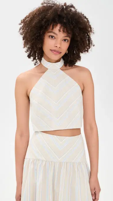 HEVRON Quinn Top Beige Stripe | Thumbnail 2 HEVRON Quinn Top Beige Stripe | Thumbnail 2