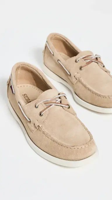 Sebago Portland Flesh Out Suede Boat Shoes Beige Camel - Beige Taffy | Thumbnail 4