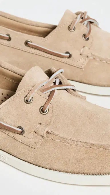 Sebago Portland Flesh Out Suede Boat Shoes Beige Camel - Beige Taffy | Thumbnail 5