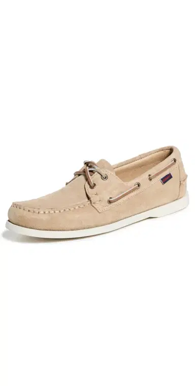 Sebago Portland Flesh Out Suede Boat Shoes Beige Camel - Beige Taffy | Thumbnail 1