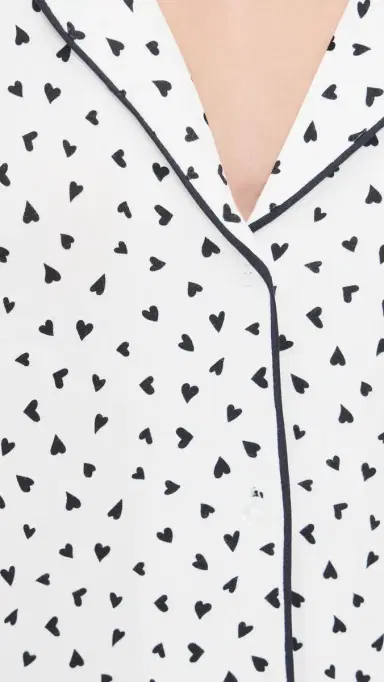 Eberjey Gisele Printed Short Pajama Set Heart To Heart Black/Black | Thumbnail 6 Eberjey Gisele Printed Short Pajama Set Heart To Heart Black/Black | Thumbnail 6