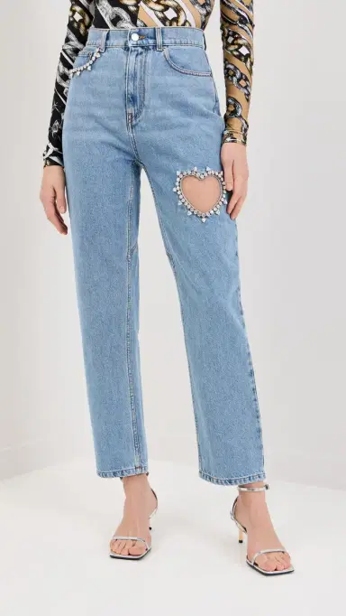 AREA Crystal Heart Jeans Light Blue | Thumbnail 2 AREA Crystal Heart Jeans Light Blue | Thumbnail 2