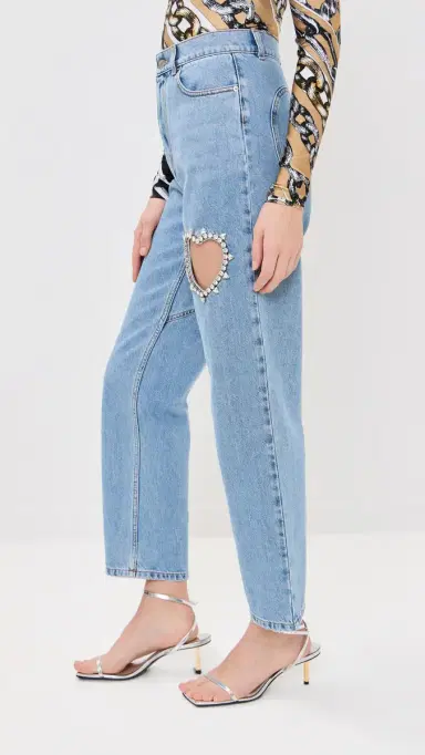 AREA Crystal Heart Jeans Light Blue | Thumbnail 4 AREA Crystal Heart Jeans Light Blue | Thumbnail 4
