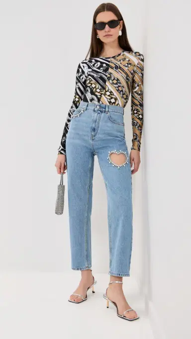 AREA Crystal Heart Jeans Light Blue | Thumbnail 5 AREA Crystal Heart Jeans Light Blue | Thumbnail 5