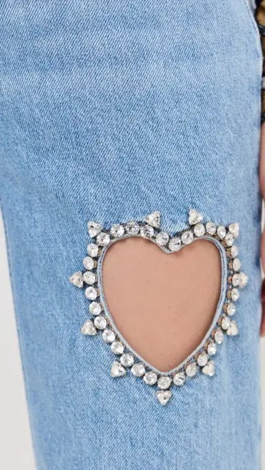 AREA Crystal Heart Jeans Light Blue | Thumbnail 6 AREA Crystal Heart Jeans Light Blue | Thumbnail 6