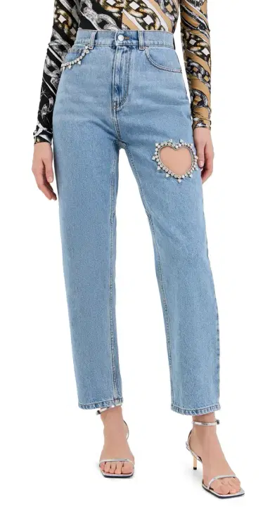 AREA Crystal Heart Jeans Light Blue | Thumbnail 1 AREA Crystal Heart Jeans Light Blue | Thumbnail 1