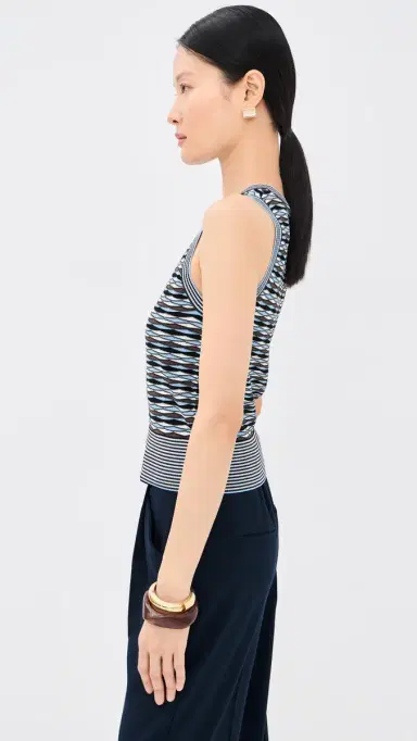 Veronica Beard Cropped Jerrel Knit Tank Blue Jay Multi | Thumbnail 4 Veronica Beard Cropped Jerrel Knit Tank Blue Jay Multi | Thumbnail 4