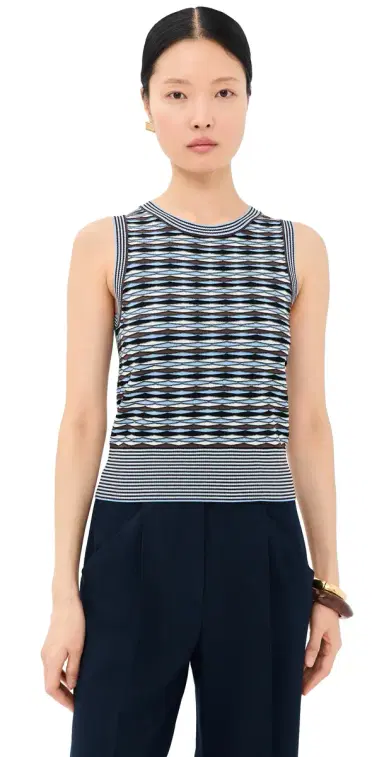 Veronica Beard Cropped Jerrel Knit Tank Blue Jay Multi | Thumbnail 1 Veronica Beard Cropped Jerrel Knit Tank Blue Jay Multi | Thumbnail 1