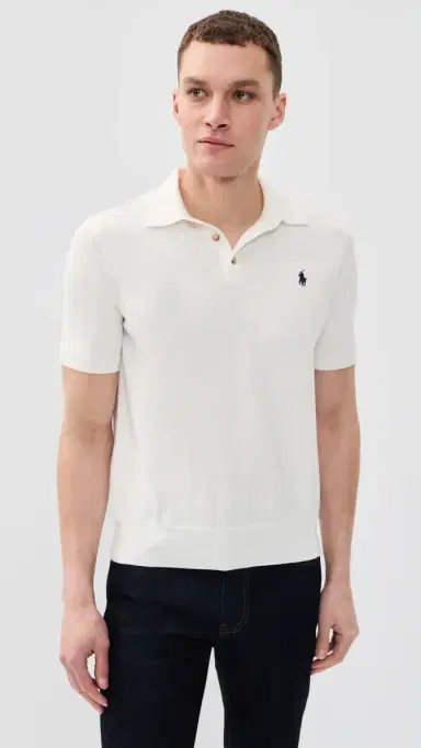 Polo Ralph Lauren Cotton Sweater Polo Deckwash White w/ Navy PP | Thumbnail 2 Polo Ralph Lauren Cotton Sweater Polo Deckwash White w/ Navy PP | Thumbnail 2