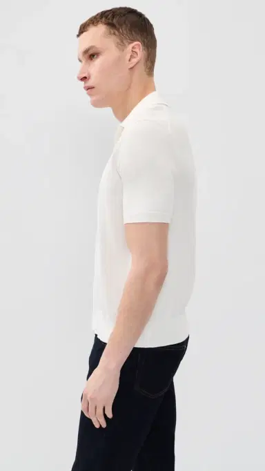Polo Ralph Lauren Cotton Sweater Polo Deckwash White w/ Navy PP | Thumbnail 4 Polo Ralph Lauren Cotton Sweater Polo Deckwash White w/ Navy PP | Thumbnail 4