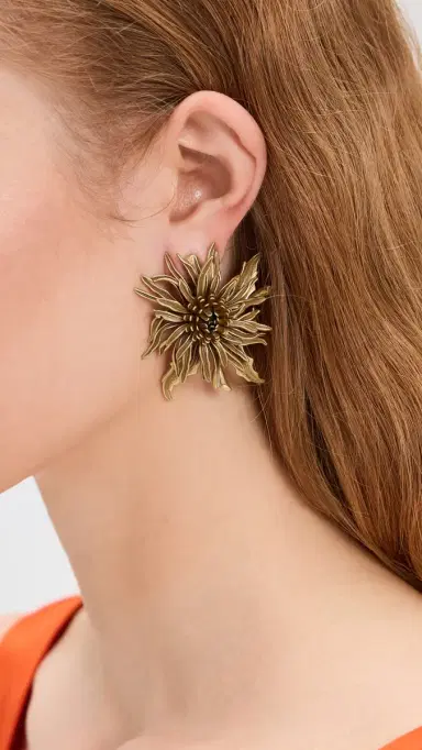 Cult Gaia Octavia Earrings Antique Brass One Size | Thumbnail 3