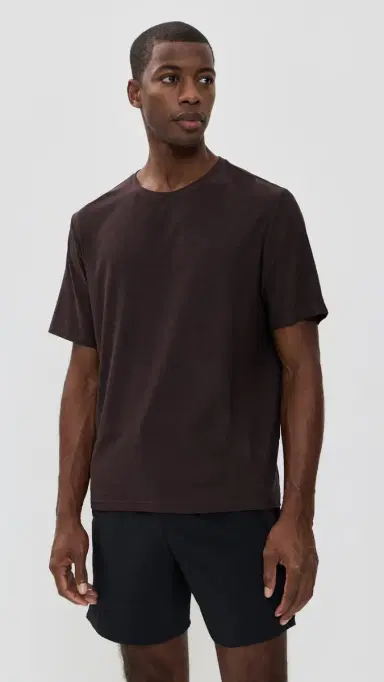 Beyond Yoga Always Beyond Crew Tee 2.0 Dark Chocolate Heather | Thumbnail 2