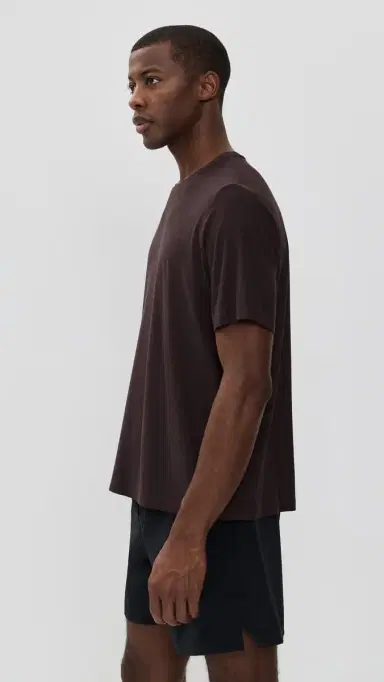Beyond Yoga Always Beyond Crew Tee 2.0 Dark Chocolate Heather | Thumbnail 4