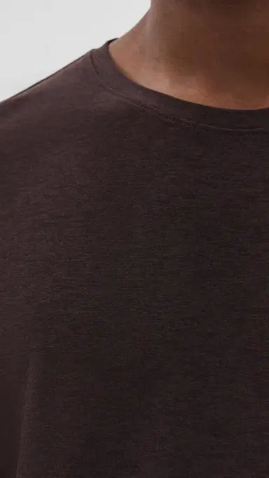 Beyond Yoga Always Beyond Crew Tee 2.0 Dark Chocolate Heather | Thumbnail 6