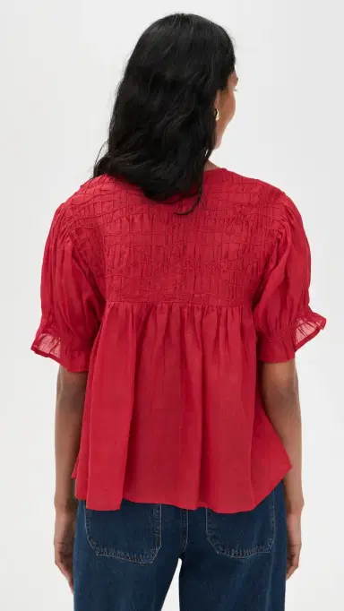 Sea Imogen Solid Short Sleeve Top Red | Thumbnail 3 Sea Imogen Solid Short Sleeve Top Red | Thumbnail 3