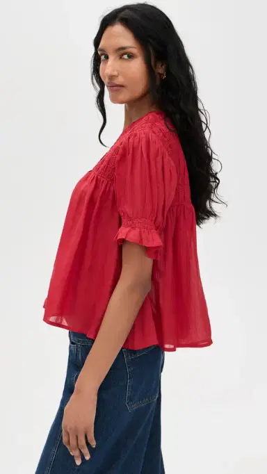 Sea Imogen Solid Short Sleeve Top Red | Thumbnail 4 Sea Imogen Solid Short Sleeve Top Red | Thumbnail 4