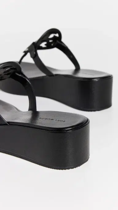 Tory Burch Miller Wedge Sandals Perfect Black 9 | Thumbnail 5