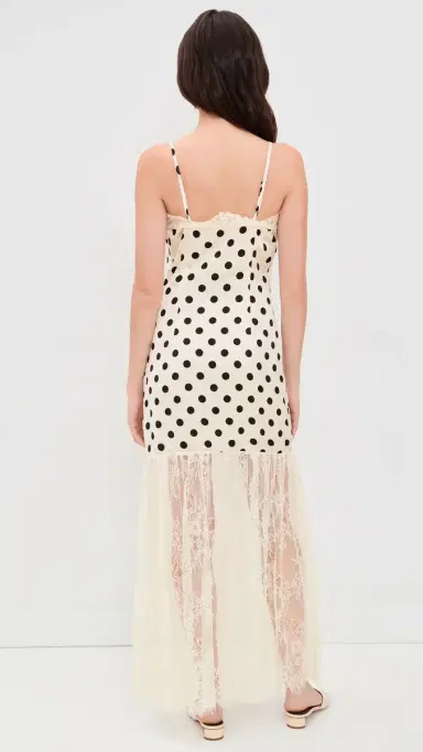 Bailey Rose Polka Dot Maxi Dress Cream | Thumbnail 3