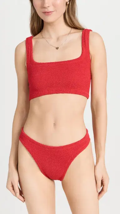 Hunza G Coverage Xandra Bikini Set Red One Size | Thumbnail 2 Hunza G Coverage Xandra Bikini Set Red One Size | Thumbnail 2