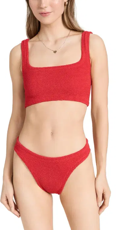 Hunza G Coverage Xandra Bikini Set Red One Size | Thumbnail 1 Hunza G Coverage Xandra Bikini Set Red One Size | Thumbnail 1