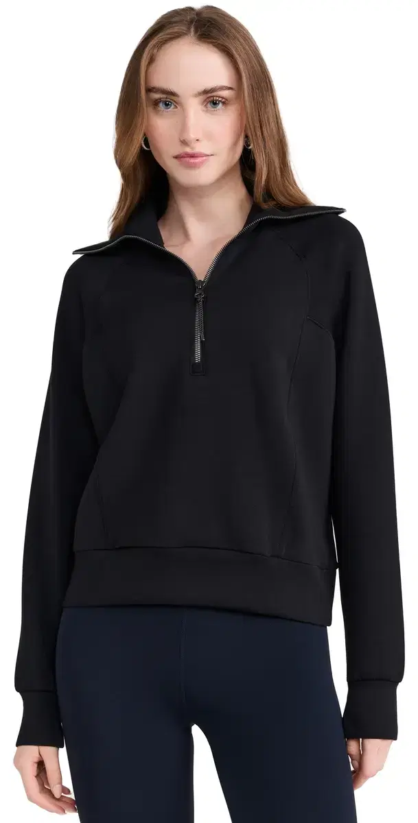 SPANX AirEssentials Half Zip Sweatshirt Very Black