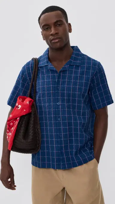 McTavish Holiday Collar Shirt Blue Multi M | Thumbnail 2