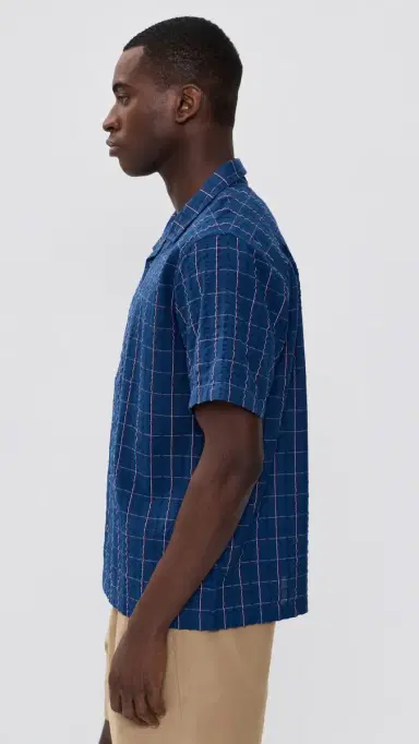 McTavish Holiday Collar Shirt Blue Multi M | Thumbnail 4