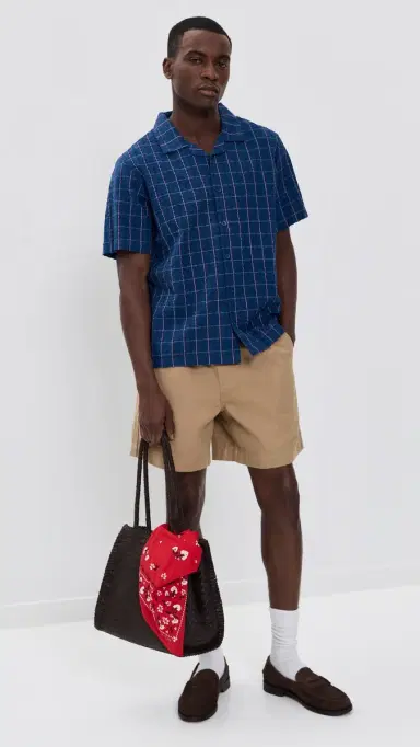 McTavish Holiday Collar Shirt Blue Multi M | Thumbnail 5