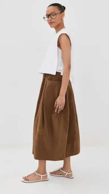 Tibi Cropped Square Blouse White | Thumbnail 4