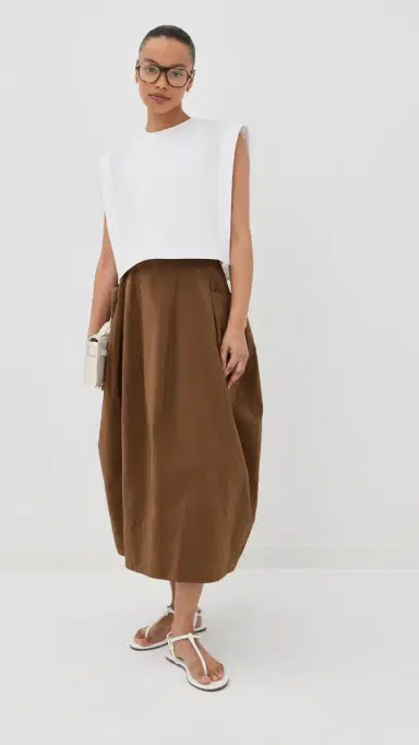 Tibi Cropped Square Blouse White | Thumbnail 5