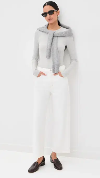 AGOLDE Harper Crop Relaxed Straight Jeans White Wash 31 | Thumbnail 2