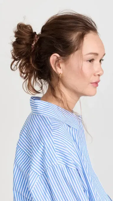 Slip Skinny Silk Scrunchies Set of 4 Light Brown One Size | Thumbnail 3