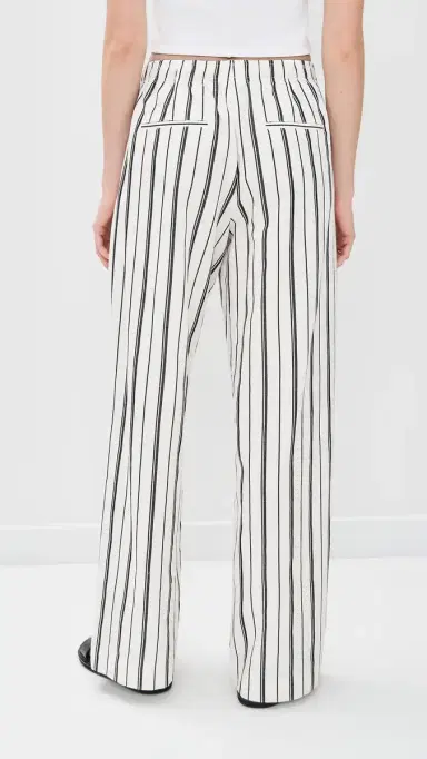 Vince Resort Stripe Drawstring Pull On Pants B'White/Black | Thumbnail 3 Vince Resort Stripe Drawstring Pull On Pants B'White/Black | Thumbnail 3