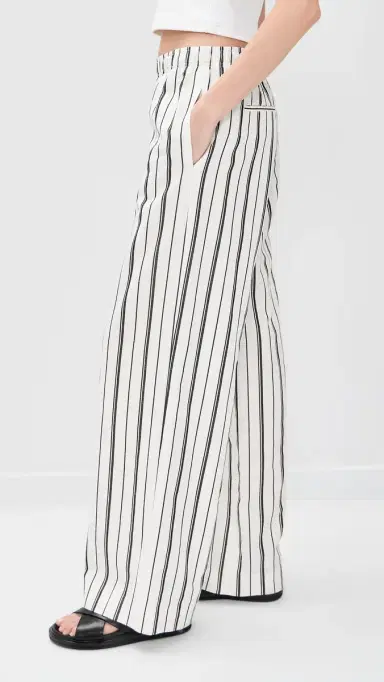 Vince Resort Stripe Drawstring Pull On Pants B'White/Black | Thumbnail 4 Vince Resort Stripe Drawstring Pull On Pants B'White/Black | Thumbnail 4