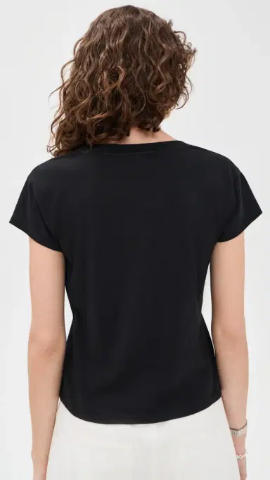 Z Supply Modern V Neck Tee Black | Thumbnail 3