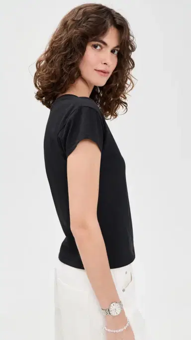 Z Supply Modern V Neck Tee Black | Thumbnail 4