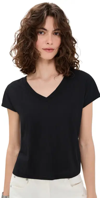 Z Supply Modern V Neck Tee Black | Thumbnail 1