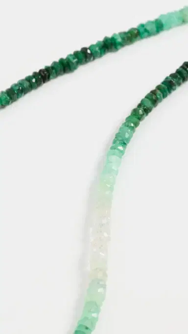 SHASHI Aisha Gemstone Necklace Emerald Ombre Floral One Size | Thumbnail 4