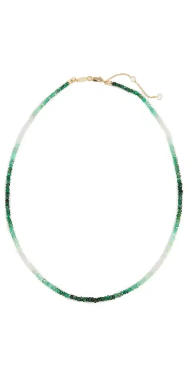 SHASHI Aisha Gemstone Necklace Emerald Ombre Floral One Size | Thumbnail 1