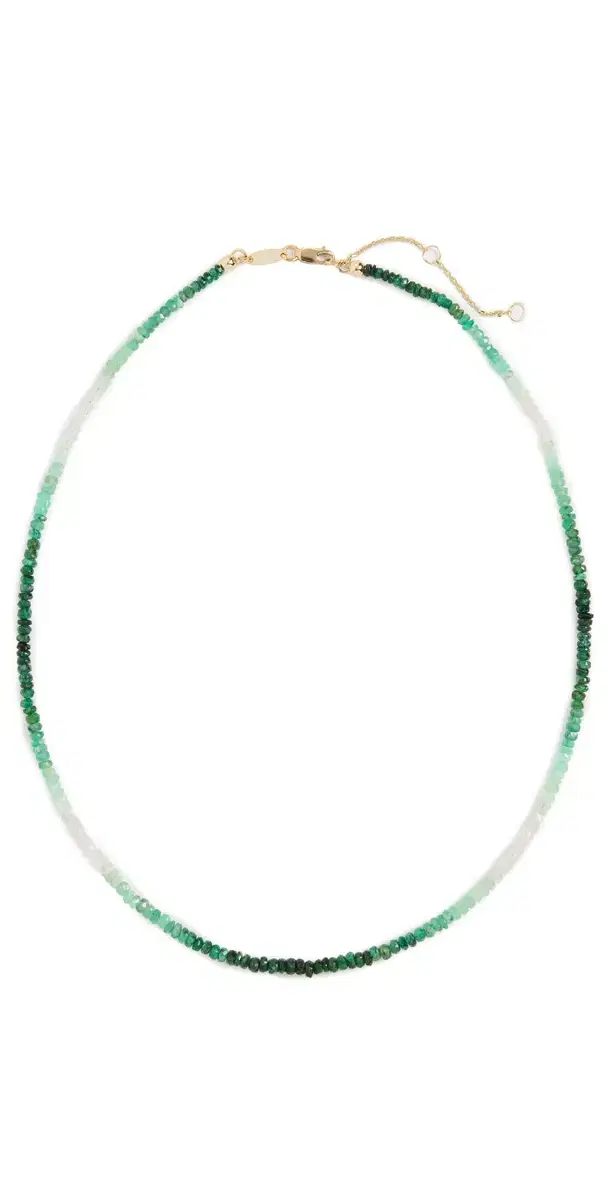 Aisha Gemstone Necklace Emerald Ombre Floral One Size