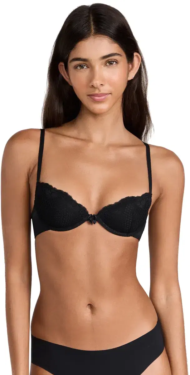 Timpa Duet Lace Half Cup Padded Bra Black