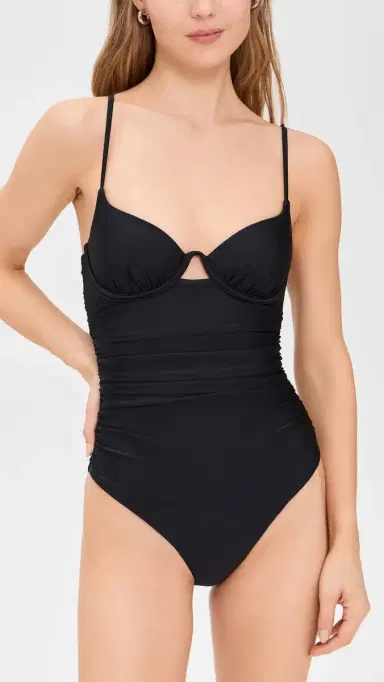 Simkhai Laine Ruched One Piece Black S | Thumbnail 5