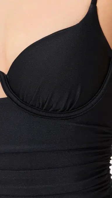 Simkhai Laine Ruched One Piece Black S | Thumbnail 6
