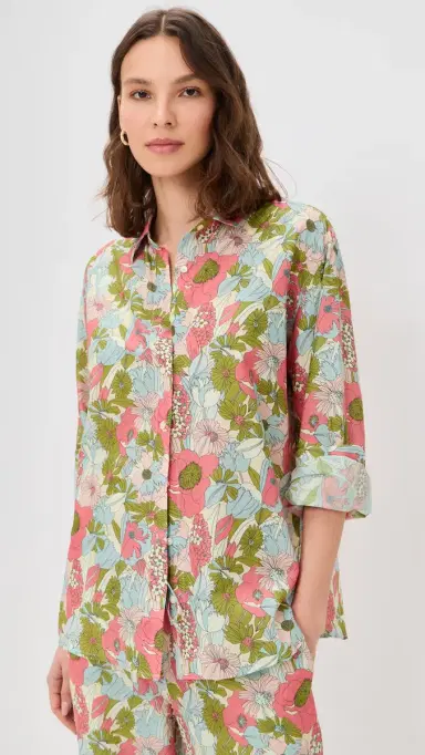 Birds of Paradis Emilia Oversized Button Down Shirt Tarsila Bloom | Thumbnail 2 Birds of Paradis Emilia Oversized Button Down Shirt Tarsila Bloom | Thumbnail 2