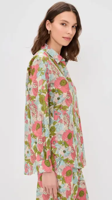 Birds of Paradis Emilia Oversized Button Down Shirt Tarsila Bloom | Thumbnail 4 Birds of Paradis Emilia Oversized Button Down Shirt Tarsila Bloom | Thumbnail 4