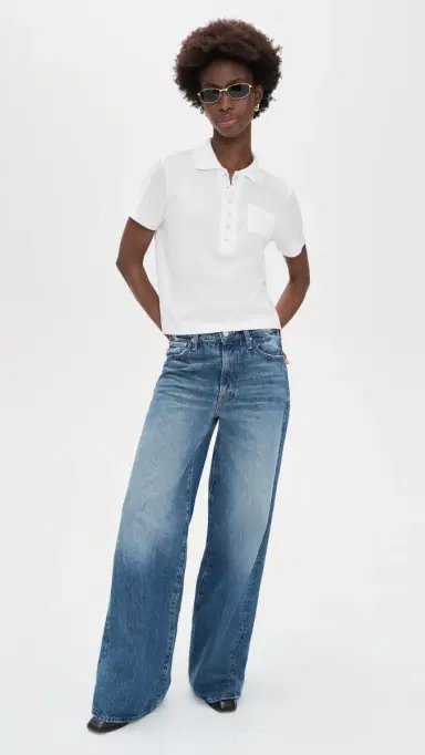 Vince Cropped Pocket Polo Optic White | Thumbnail 5