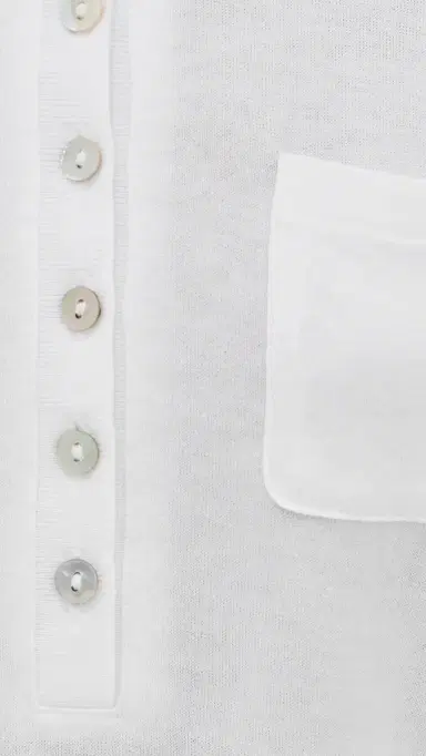 Vince Cropped Pocket Polo Optic White | Thumbnail 6