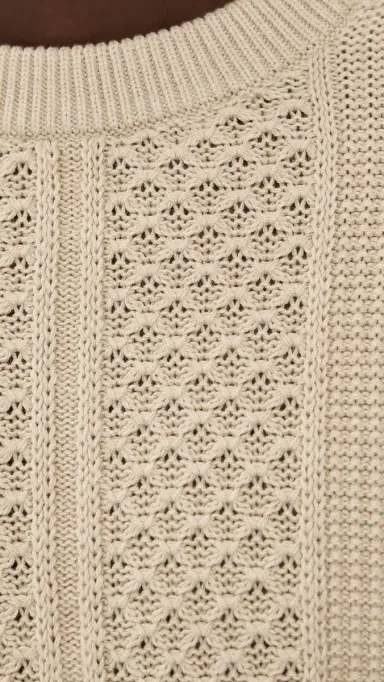 Guest In Residence Allday Cable Crew Sweater Sandstone S | Thumbnail 6 Guest In Residence Allday Cable Crew Sweater Sandstone S | Thumbnail 6